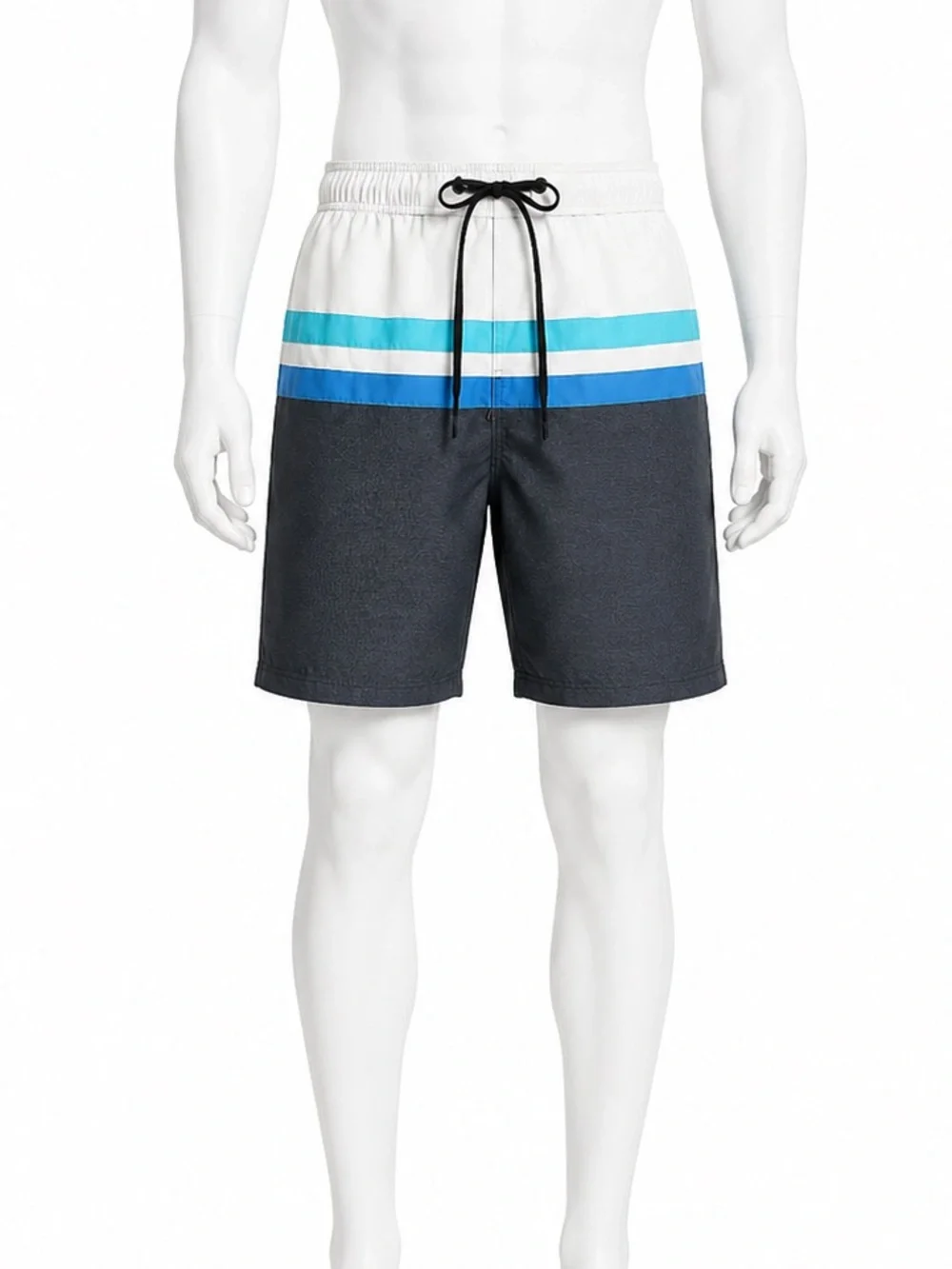 Men's Gray, Blue and Teal Colorblock Swim Trunks size small